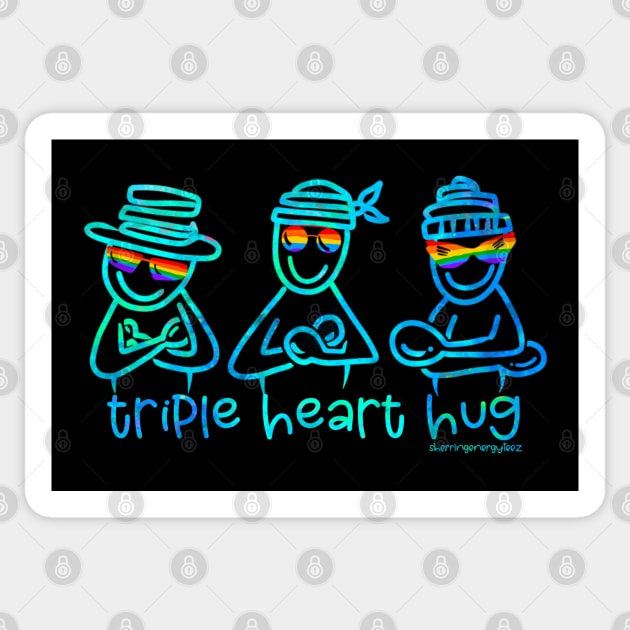 Triple Heart Hug Sticker by SherringenergyTeez